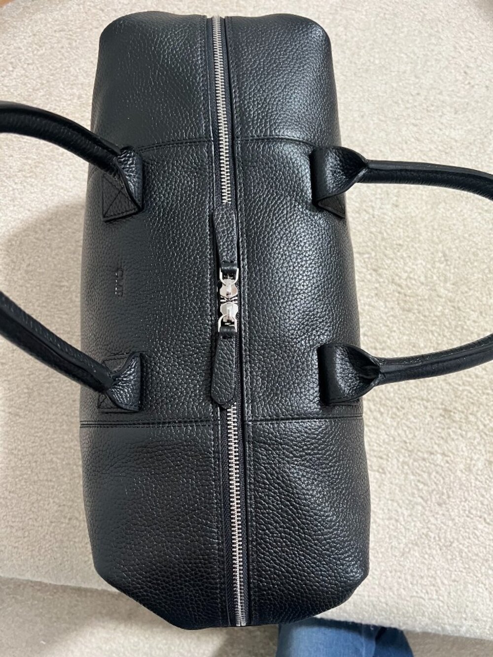 Black Leather Delta Million Miler Overnight/Carry-On Bag